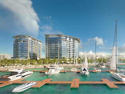 Новый комплекс апартаментов Bay Residence с бассейнами и торговым центром, Yas Island, Абу-Даби, ОАЭ