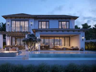 New complex of villas with swimming pools, panoramic views and sports grounds close to the beach, Abu Dhabi, UAE