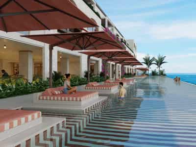 Modern residence with a swimming pool, a business center and around-the-clock security on the first line of beach, Uluwatu, Bali, Indonesia