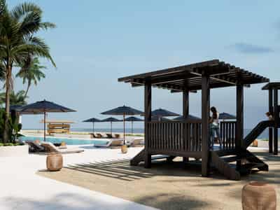 First-class complex of buy-to-let apartments on the oceanfront in Nusa Dua, Bali, Indonesia