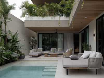 New riverside complex of villas with swimming pools, a clubhouse and co-working spaces, Pererenan, Bali, Indonesia