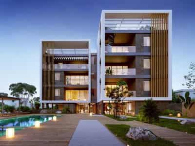 Spacious apartments in a gated residence, 600 meters from the beach, Paphos, Cyprus