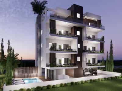 Gated residence with a swimming pool near the beach, in the center of the tourist area of Paphos, Cyprus