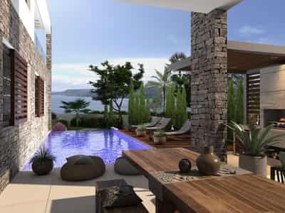 Luxury beachfront villas with swimming pools and roof-top gardens, Kissonerga, Cyprus
