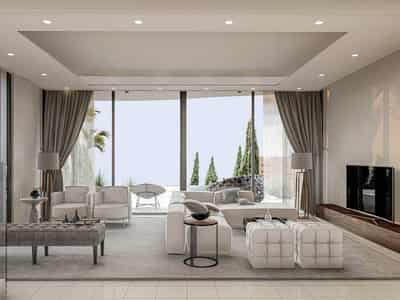Luxury beachfront villas with swimming pools and gardens, Chloraka, Cyprus