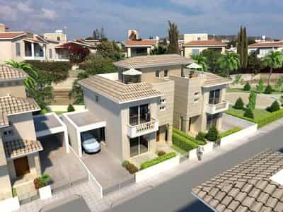Complex of modern villas on the outskirts of Paphos, Cyprus