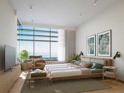 Residence with a swimming pool and lounge areas in the center of Paphos, Cyprus