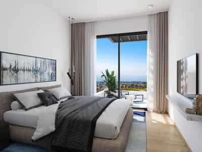 Villas with swimming pools in an elite suburb of Paphos, Lofos, Cyprus