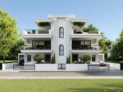 New apartments in a residential complex next to the park and lake, Larnaca, Cyprus