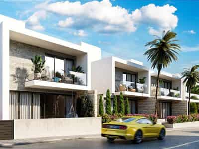 Complex of villas with a green area close to the center of Paphos, Cyprus