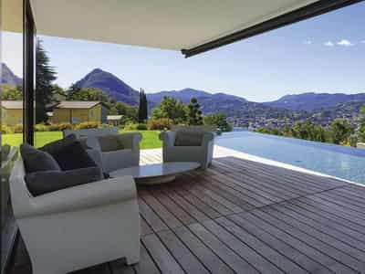 Premium villa with a swimming pool, a garden and a panoramic view, Limassol, Cyprus