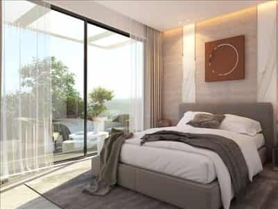 New residence with swimming pools and a fitness center close to the port of Larnaca, Cyprus