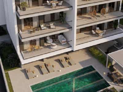 Modern residence with a swimming pool and gardens at 700 meters from the beach, Limassol, Cyprus