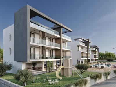 New gated residence with a swimming pool close to a beach and a golf course, Geroskipou, Cyprus