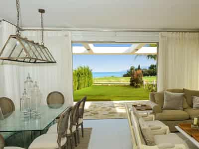 Complex of beachfront villas with swimming pools and gardens, Latchi, Cyprus