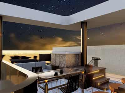 Modern gated residence with a swimming pool at 650 meters from the beach, Germasoyia, Cyprus