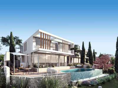 Beachfront complex of villas with a swimming pool and a spa, Peyia, Cyprus
