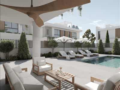 New complex of villas with swimming pools and roof-top gardens close to the sea, Paralimni, Cyprus