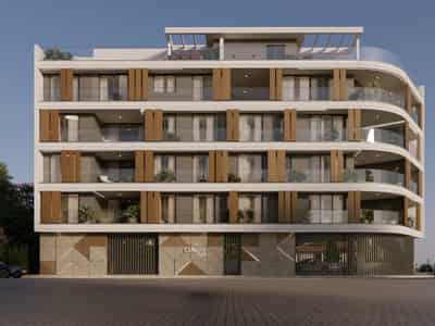 Modern residential complex with a parking in the center of Larnaca, Cyprus