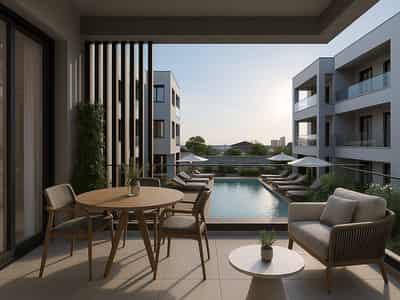Gated residence with a swimming pool and gardens close to beaches and the center of Larnaca, Livadia, Cyprus