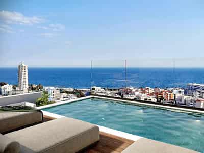 Modern residential complex with a swimming pool and a parking in a prestigious area of Limassol, Cyprus