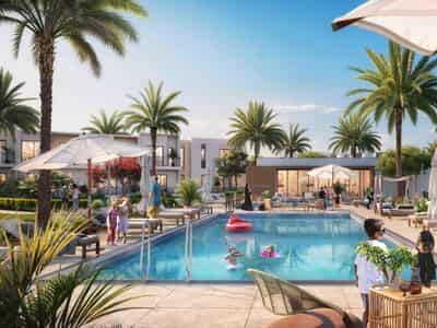 Villas in a residential complex Greenview surrounded by green parks, close to a golf club, Emaar South area, Dubai, UAE