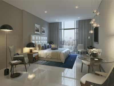 Luxury residence Majestine with a swimming pool and gardens in the center of Business Bay, Dubai, UAE