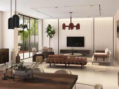 New residence Lagoons Nice with a beach, swimming pools and a spa close to the autodrome and Palm Jumeirah, Damac Lagoons, Dubai, UAE