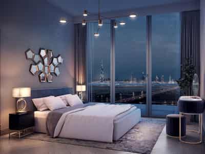 Azizi Riviera I — residential complex by Azizi Developments with a view of the promenade in Meydan One, Dubai