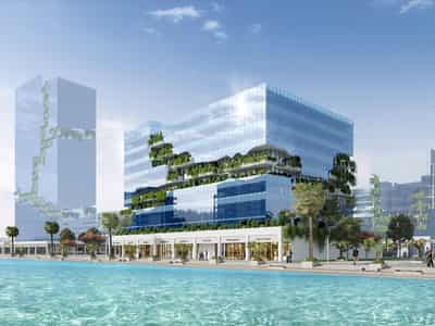 Современная резиденция Riviera IV с бассейном, зелеными зонами и живописным видом в районе MBR City, ОАЭ