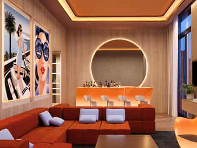 Residential complex with its own beach, restaurants and party clubs, The World Islands, Dubai, UAE