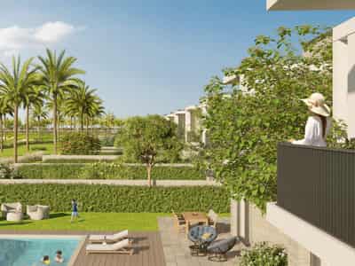 New complex of luxury villas Fairway Villas with a golf course and restaurants, Emaar South, Dubai, UAE