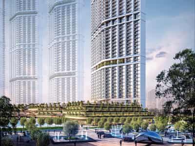 Новая высотная резиденция 330 Riverside Crescent рядом с международным аэропортом и центром города, Nad Al Sheba 1, Дубай, ОАЭ
