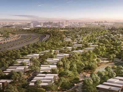 Новый комплекс таунхаусов Shamsa с бассейнами и природным заповедником, Expo City, Дубай, ОАЭ