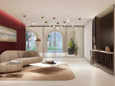 Luxury waterfront Port De La Mer Le Ciel with swimming pools, a private beach and a marina, Jumeirah 1, Dubai, UAE