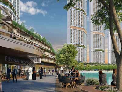 Luxury apartments overlooking the lagoons and city centre, close to the beach, Nad Al Sheba 1, Dubai, UAE