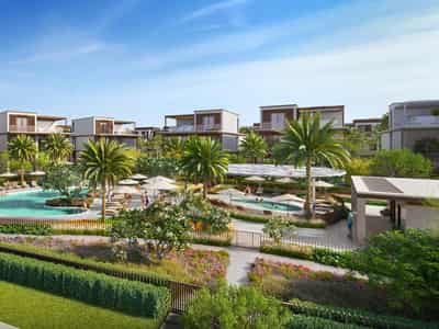 New gated residence Nad al Sheba Gardens with a lagoon and a swimming pool close to highways, Nad Al Sheba 1, Dubai, UAE