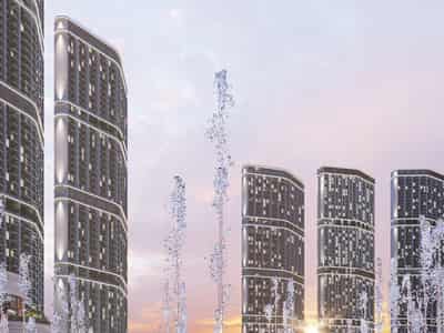 New high-rise residence 360 Riverside Crescent with swimming pools and restaurants close to the city center, Nad Al Sheba 1, Dubai, UAE