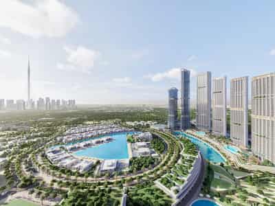 Новая высотная резиденция 360 Riverside Crescent с бассейнами и ресторанами рядом с центром города, Nad Al Sheba 1, Дубай, ОАЭ