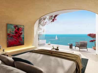 New residence Marbella with swimming pools, a spa center and a beach, Europe Island, Dubai, UAE