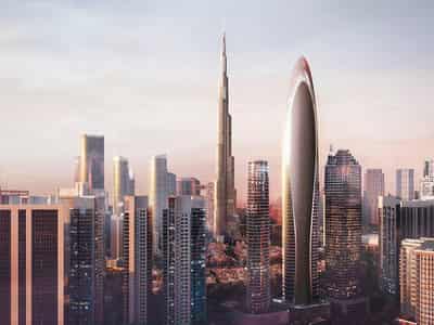 Новая высотная резиденция Mercedes Benz Residence с бассейнами в центре Downtown Dubai, ОАЭ