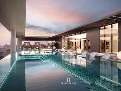 New high-rise The Place Residence close to golf clubs, Dubai Sports City, Dubai, UAE
