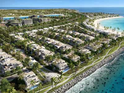 New waterfront complex of villas and townhouses Bay Villas with a beach and a yacht marina, Dubai Islands, Dubai, UAE