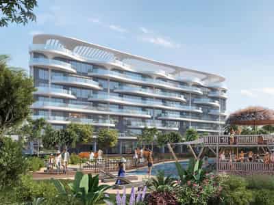 Low-rise residential complex surrounded by lagoons and gardens, in the picturesque green neighbourhood of Damac Hills, Dubai, UAE