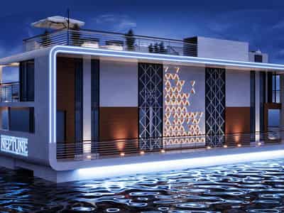 New unique compex of villas, surrounded by the ocean, Kempinski Floating Palace (Neptune), Jumeirah, Dubai, UAE
