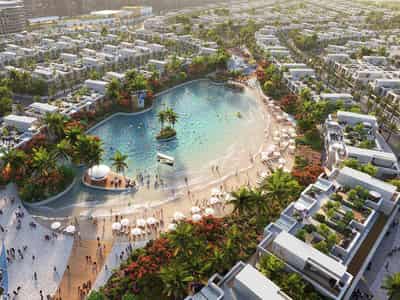 New complex of townhouses Riverside with a spa center, event areas and a kids' adventure park, Damac Hills, Dubai, UAE