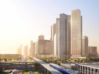 New high-rise One B Tower with a swimming pool, lounge areas and a co-working area, Al Quoz, Dubai, UAE