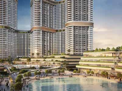 New high-rise residence Skyscape Avenue with a swimming pool and gyms close to golf courses, Nad Al Sheba 1, Dubai, UAE