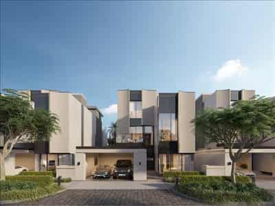 Новый комплекс таунхаусов Watercrest с бассейнами, Meydan, Дубай, ОАЭ