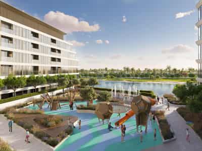 Новый комплекс Selene Beach Residences с лагуной, бассейном и парками, Al Seanneeah, Дубай, ОАЭ